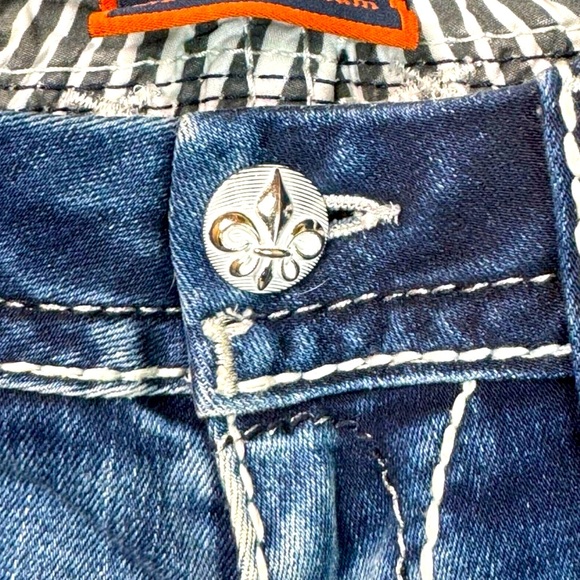 Rock Revival Low Rise Stacey Distress Glittered Pockets Skinny Jeans Size 28 - Picture 4 of 13